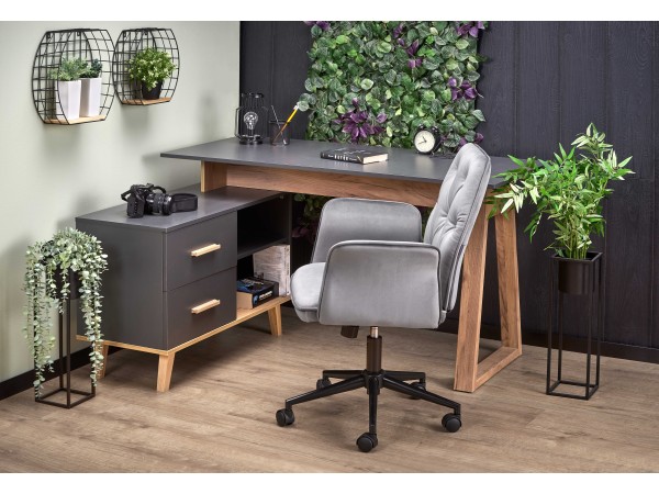 SERGIO XL, desk, anthracite matt - wotan oak